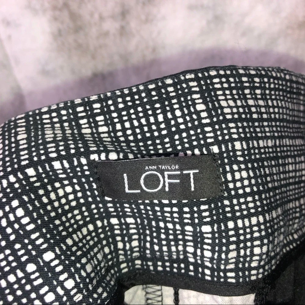 LOFT Marisa Skinny Black & White Plaid Pants 2‎